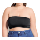 Cropped Tomara Que Caia Top Faixa Plus Size Malha Viscolycra