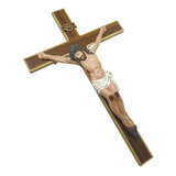 Crucifixo De Parede Madeira Acabamento De