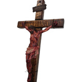 Crucifixo De Parede Realista 50cm Cruz Marrom