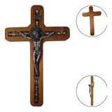 Crucifixo Jesus Cristo Metal Madeira +