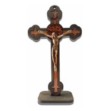 Crucifixo Madeira Mdf São Bento Resinado Marrom M