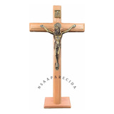 Crucifixo Mesa Parede Madeira Maciça