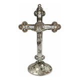 Crucifixo Metal Mesa Parede Altar 15cm
