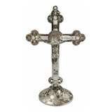 Crucifixo Metal Mesa Parede Altar 15cm