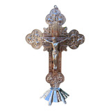 Crucifixo Metal Resina Parede E Mesa