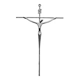 Crucifixo Prateado Cruz De Parede Estilizado Presente R75