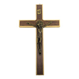 Cruz Crucifixo Parede Em Madeira Metal 