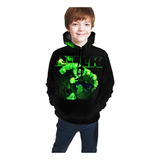 Ct Impressão 3d Hulk Kids Pulôver Manga Comprida Com Capuz