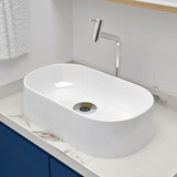 Cuba Branca Para Banheiro Lavabo Pia Apoio Sobrepor Oval 43x25 Íris - Beltempo