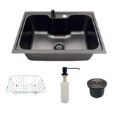 Cuba Cozinha Gourmet Luxo Aço Inox 201 Preto Acessórios 60cm