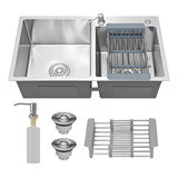 Cuba Cozinha Gourmet Pia Aço Inox Dupla Quadrada Acessórios