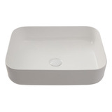 Cuba De Apoio Slim Retangular Para Banheiro Louça Cerâmica 50,5x39,5cm Fluorita Hlc0042 Pingoo.casa - Branco