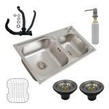 Cuba Dupla Inox Gourmet Luxo Cozinha Sobrepor Ou Embutir