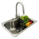 Cuba Inox 304 60x42 Porta Detergente 500ml Torneira Gourmet