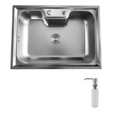 Cuba Inox Gourmet Sobrepor + Dosador De Detergente
