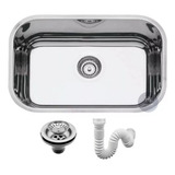Cuba Nº 2 56x34x17 Aço Inox 430 Tecnocuba + Sifão E Válvula