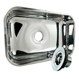 Cuba Pia Cozinha Tecnocuba Inox Polido 56x34x14 + Sifão
