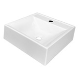 Cuba Pia De Apoio Quadrada 34x34 Lorena P/ Banheiro Lavabo Acabamento Brilhante Cor Branca