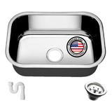 Cuba Pia Inox 47x30x17 - 430 American Steel + Sifão + Válv