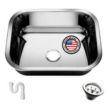 Cuba Pia Inox Cozinha 40x34x17 430 American Steel + Válvula