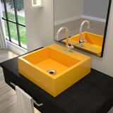 Cuba Q395 C/torneira+válvula 7/8+sifão+flexível Cor Amarelo