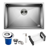 Cuba Quadrada Inox Cozinha Gourmet 60x40 Lixeira Acessórios