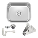 Cuba Tramontina Inox Cozinha 40x34x14 Fosca + Porta Esponja