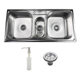 Cuba Tripla Com Acessórios Pia Cozinha 100 X 48 Inox Tubrax