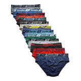 Cueca Masculina Slip Kit C/ 12 Tradicional 100% Algodão Top
