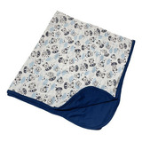 Cueiro De Bebe Duplo Estampado Ursinho Azul Marinho