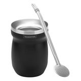 Cuia De Chimarrão Tramontina Térmica Preta Com Bomba Inox