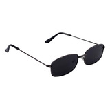 Culos De Sol Vintage Retrô Retangular Masculino Feminino Cor Preto