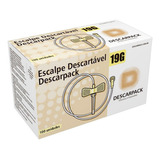 Cx 100 Escalpe Descartável Estéril Scalp 19g Lock Descarpack