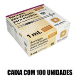 Cx C/ 100 Seringa Com Agulha P/ Insulina 1 Ml - Descarpack