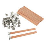D 100 Pacote Com Vela Madeira Mechas Para Fabricação