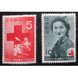D1071 - Japão - Flores Cruz Vermelha Yvert Nº 504/5 De 1952