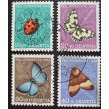 D3704 - Suiça - Fauna Borboletas Yvert Nº 527/30 Circ De 19