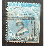 D6091 - Bermuda - Rainha Yvert 2 De 1865 Circ Refilado Em 1