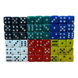 Dados Coloridos, De 6 Lados, Kit Com 54 Peças 14 Mm