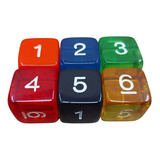 Dados De Rpg, Kit Com 6 Peças D6 Cores Variadas, Peças Novas