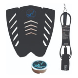 Deck Prancha Surf + Leash Strep Cordinha Surf + Parafina 