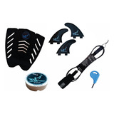 Deck Prancha Surf+ Leash +jogo Quilhas M5+ Parafina+chavinha