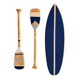 Decoração De Praia - Kit 2 Remos + Prancha 95cm Quarto, Sala