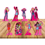 Decoração Display De Mesa Barbie Festa Aniver - 8 Unidades