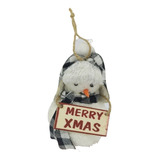 Decoraçao P Árvore De Natal Boneco D Neve C Placa Merry Xmas