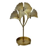 Decoração Quarto Enfeite Porta Joia Dourado Folha De Metal