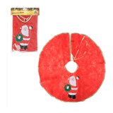 Decoração Saia P/ Base Arvore De Natal Papai Noel 60cm