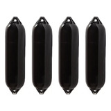 Defensa Náutica F2 21x61 Preta Inflável Barco Lancha Kit 4