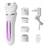 Depilador Elétrico Feminino 5em1 Kit Limpeza Da Pele Km-7936