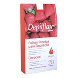 Depilflax Folhas Prontas P/ Depilação Corporal Morango C/20
